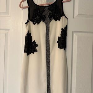 Peal by Marchesa Black and White Lace Dress
